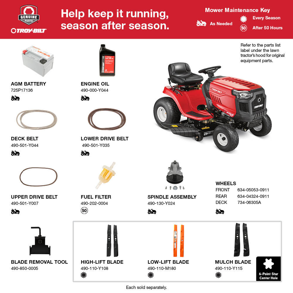 Troy bilt bronco 42 battery discount